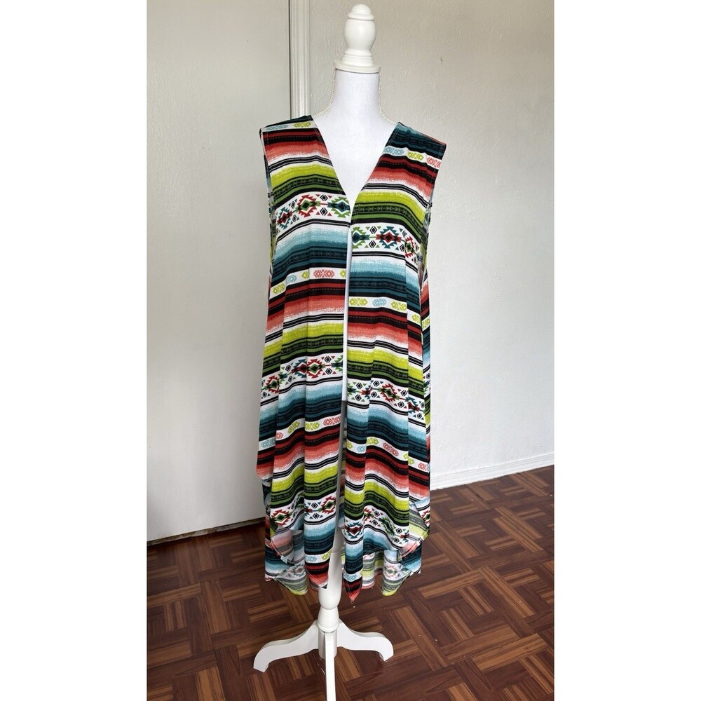 L & B Women’s Multicolor Sarape Vest Size L-XL